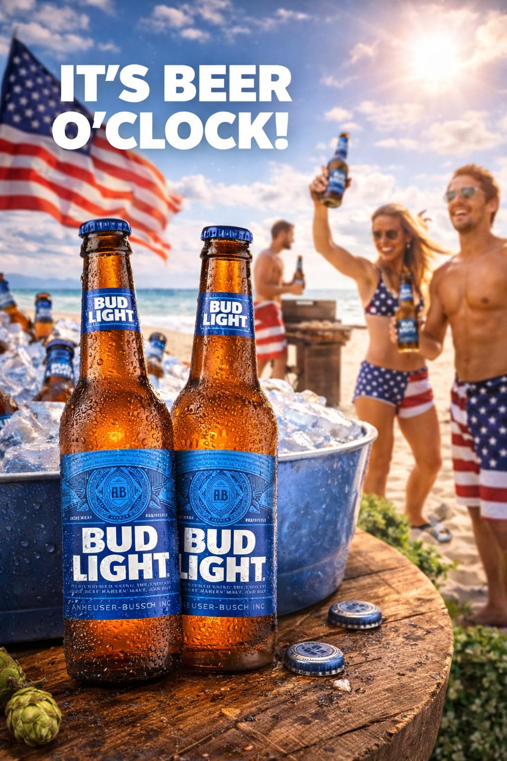 Bud Light Amerikanisches Bier 4,2% Vol. – 24 x 355ml Glasflasche – Direktimport USA – Original American Light Lager Beer