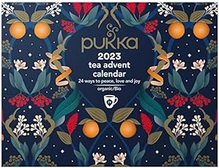 Pukka Advent Calendar 2023 Organic Tea, Herbal Tea Variety Pack, Selection of 24 Delightful Black & Green Teas and Infusions, 100% Organic