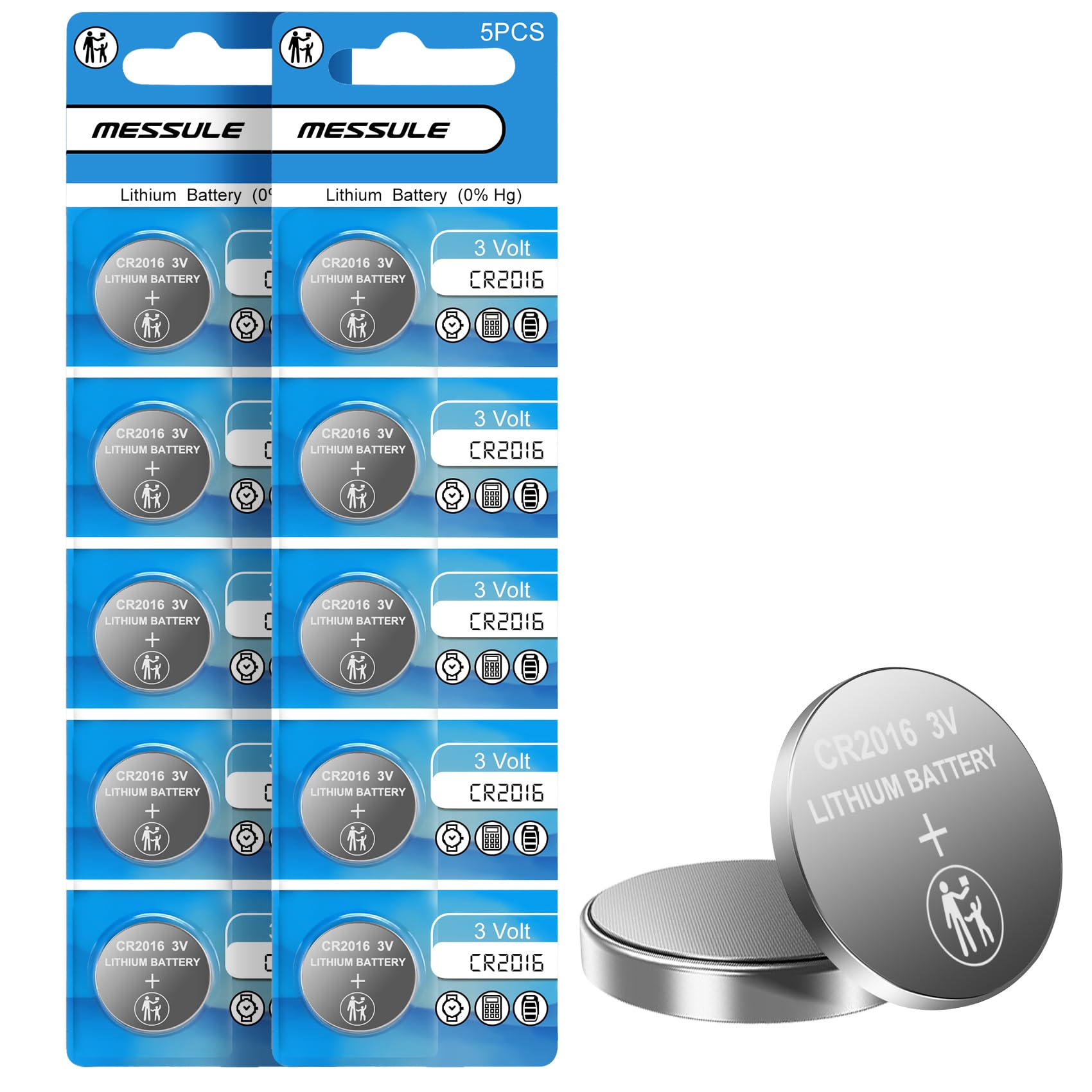 CR2016 3V Lithium Battery – 3 Volt 2016 Coin Cell Battery 10 Pack CR2016 Batteries for car Remote – 2016 Battery Replacement for Watch Key Fob Computers-10 Year Shelf Life
