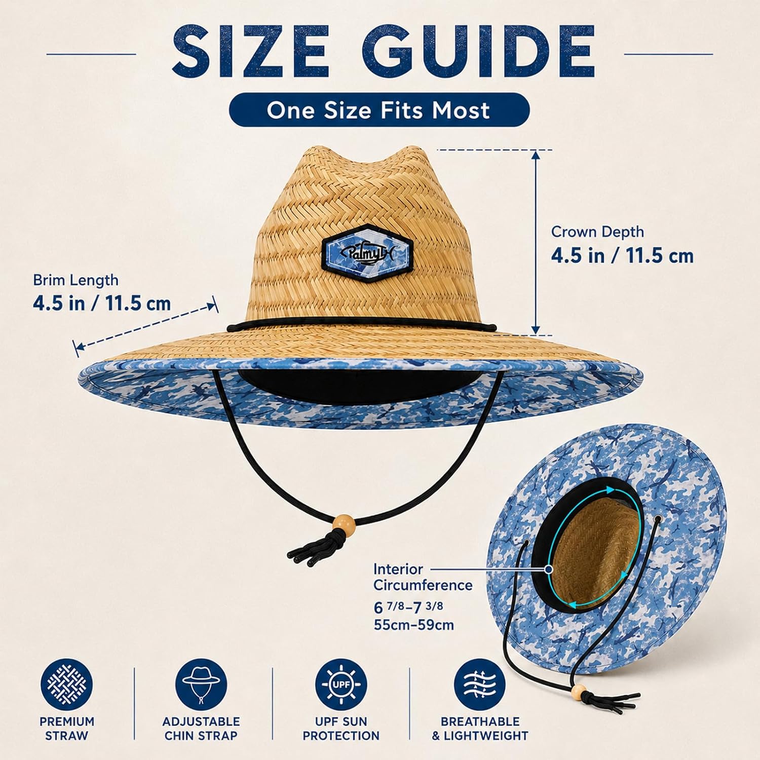 Palmyth Straw Hat for Men & Women Sun Hats, Beach Hat, Fishing Hat UPF 50+ image 5
