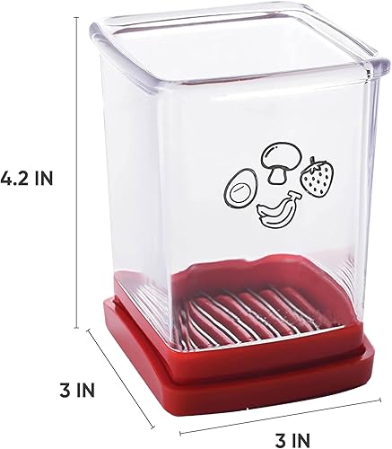 Miniatura 5 de 365Home Rebanador rápido de frutas y verduras, de acero inoxidable, cortador de huevos, cortador de fresas, para hacer rápidamente ensalada de