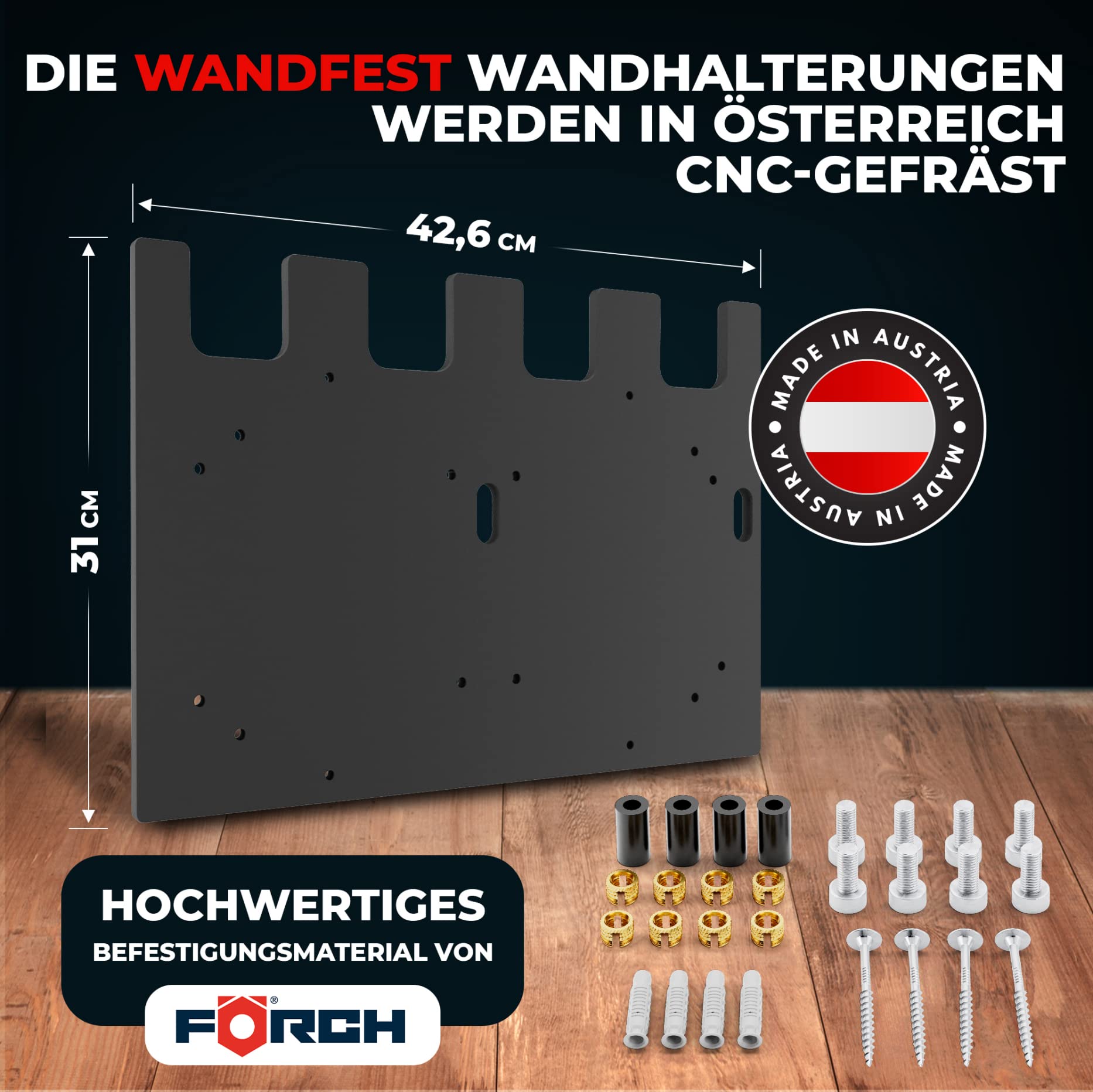 Wandfest® Uchwyt ścienny do akumulatorów i ładowarek Makita | w zestawie materiał mocujący [Made in Austria] uchwyt na akumulator na 1-4 akumulatory | teraz więcej porządku w warsztacie i garażu