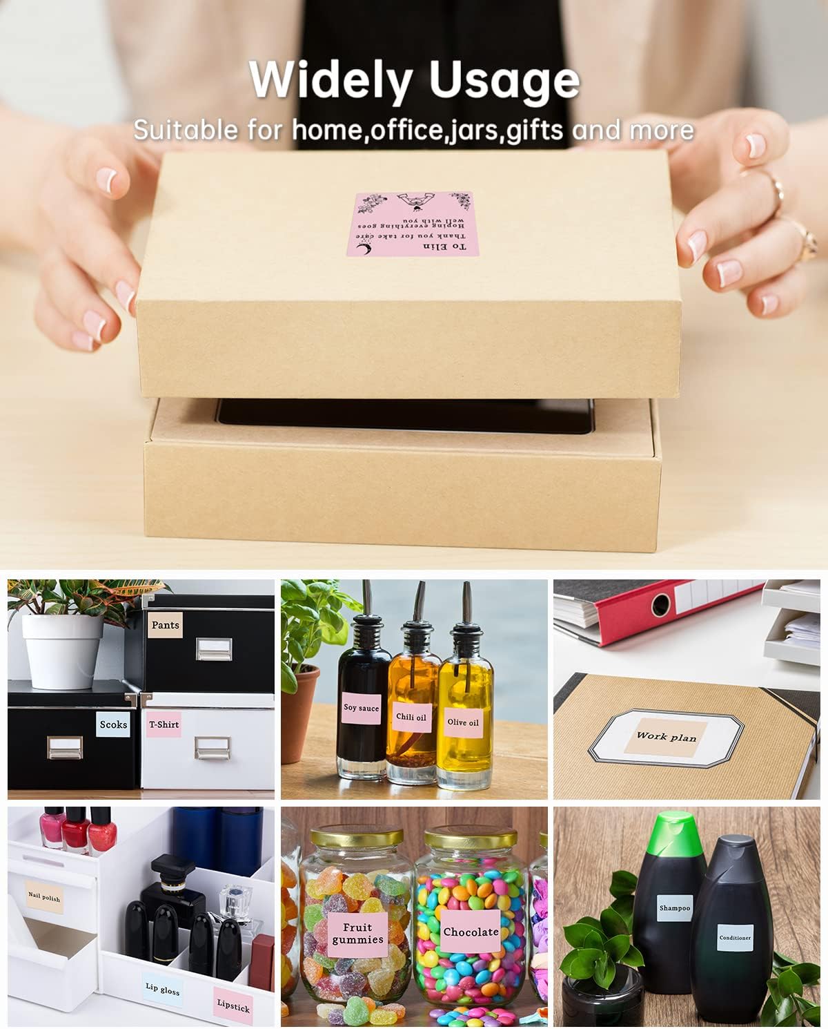 Phomemo M250 3 Inch Label Maker Machine with Tape, 2025 Upgrade Portable Barcode Label Printer for Business, Home, Logo Label, with Square Thermal Color Label,1.57'' x 1.18''