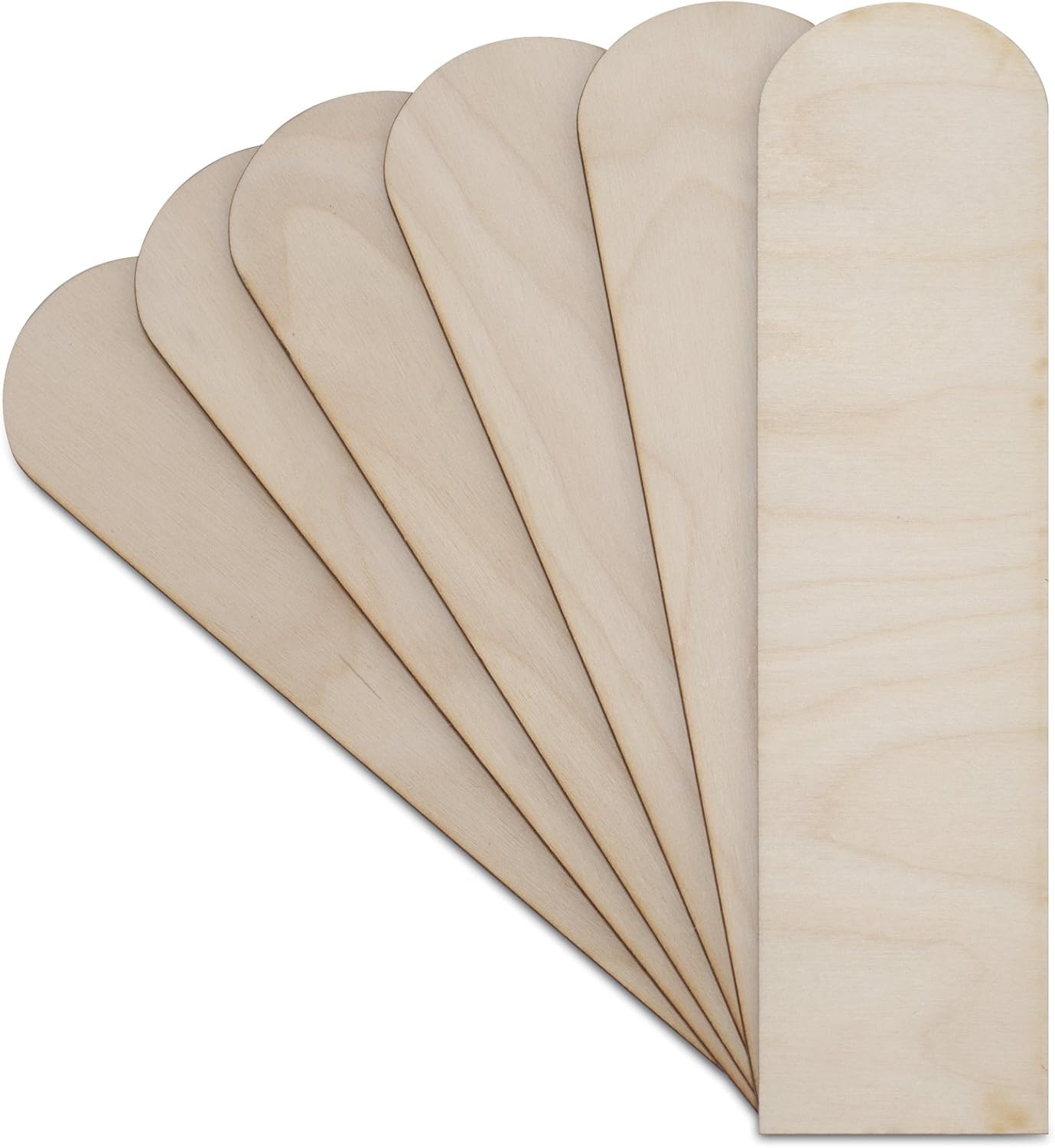 Creative Deco 10 x Wooden Bookmark Plywood Cutouts | 7.87 x 1.96 in | Plain, Unpainted & Unfinished Blank Shapes Plaques | Perfect Tag for Arts & Crafts Pyrography Decoupage DIY | Ideal for Bookworm