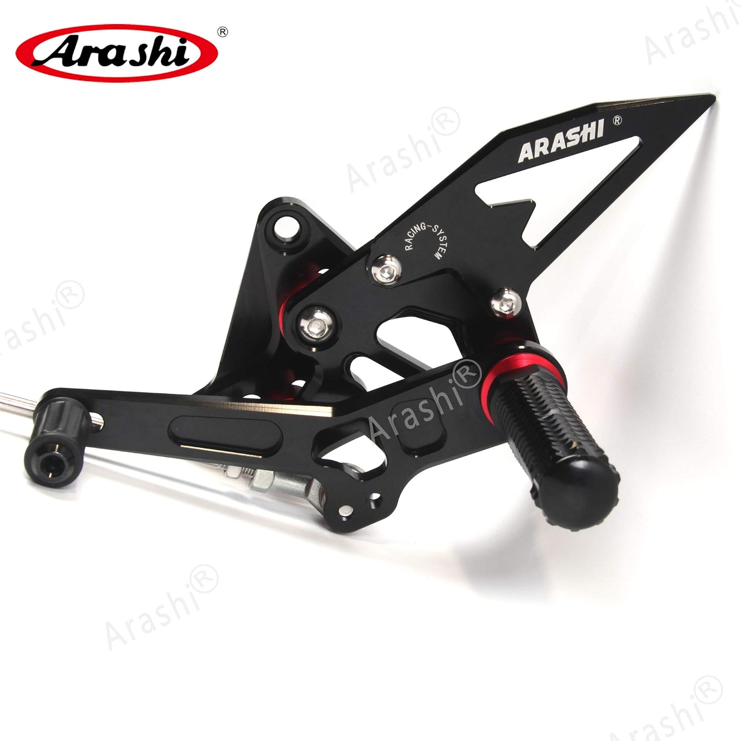 Arashi Version 2.0 Adjustable Rearsets for Suzuki Hayabusa GSXR 1300 2008-2020, Black