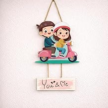 CraftVatika Valentine Gifts for Girlfriend Husband Wife Boyfriend, Couple on Scooter Wall Hanging Decor Gift for Woman, Wall Decoration Items, Hanging Love Couple Items Gifts for Women, Birthday Gift