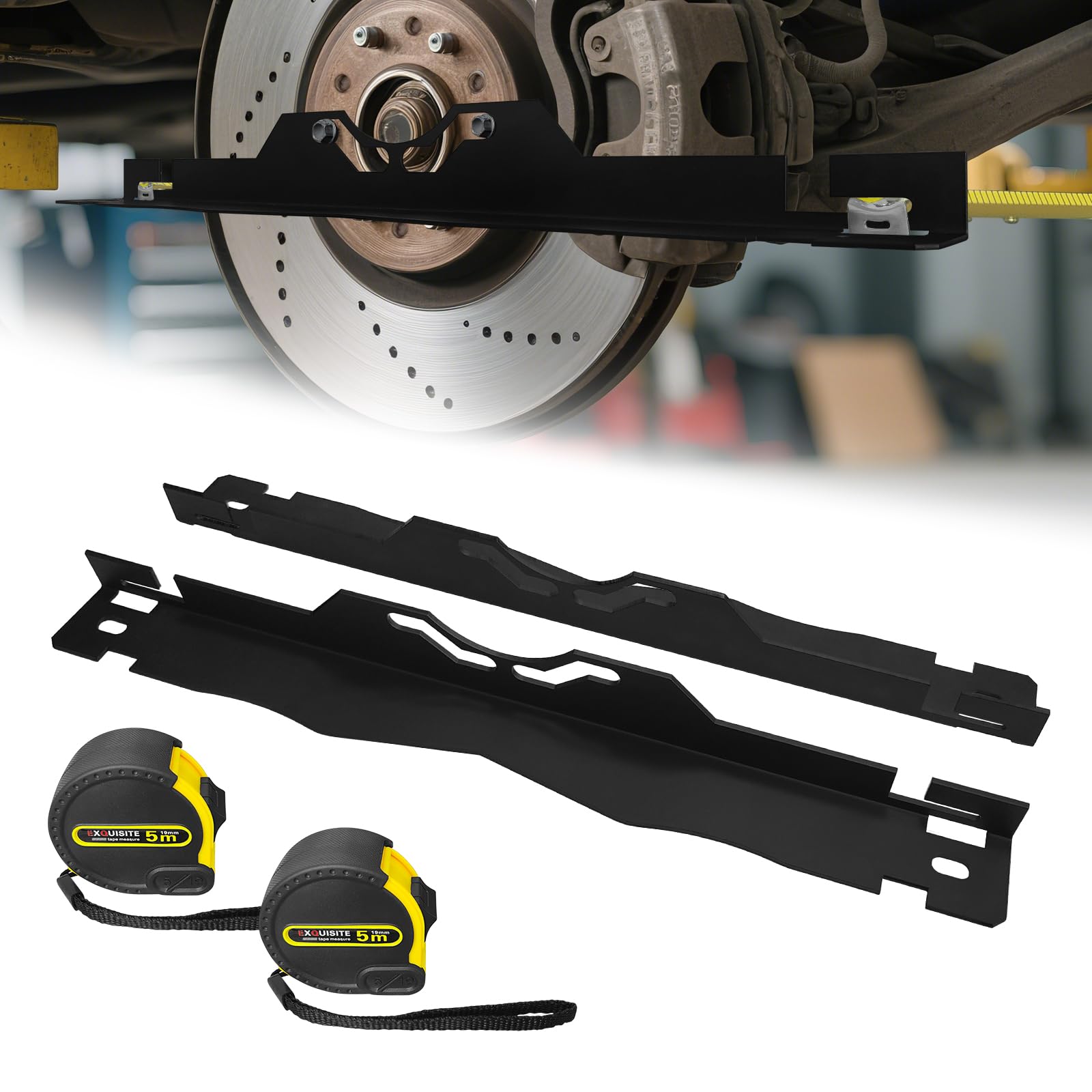 DIY Wheel Alignment Tool Kit (2 Pcs): Toe Alignment Plates & Measuring Tapes for Cars/Trucks/SUVs
