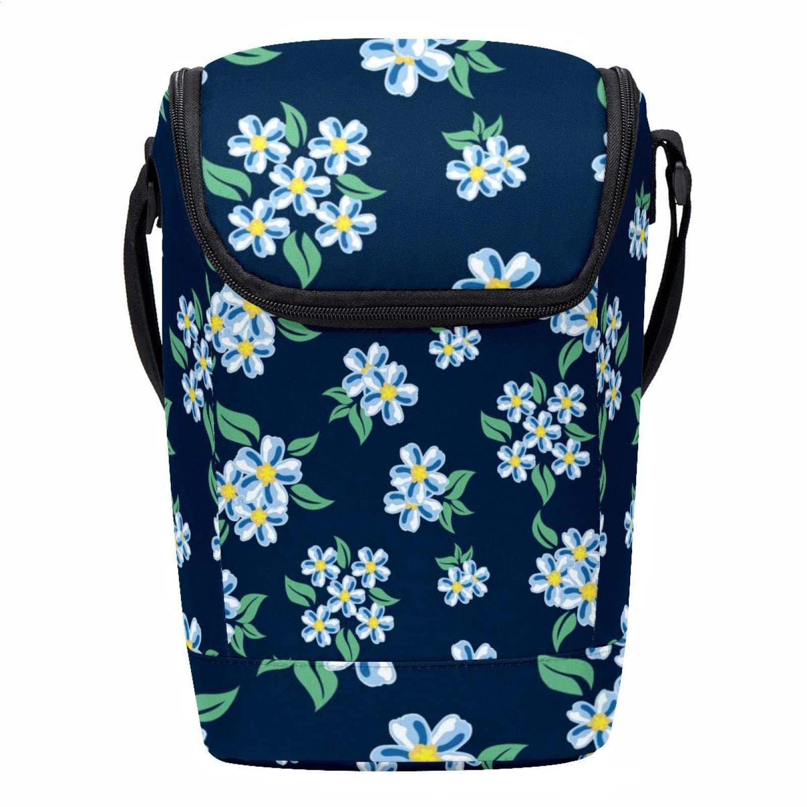 Bolsa de almuerzo floral térmica antiderrames con cremallera reforzada para exteriores