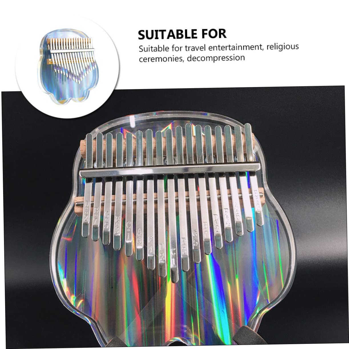 Mikinona 1set Mini Pianola Kalimba Trasparente Tasti Per Principianti Strumento Musicale Portatile Acrilico Per Adulti Inclusa Scatola Di Trasporto Per Performance