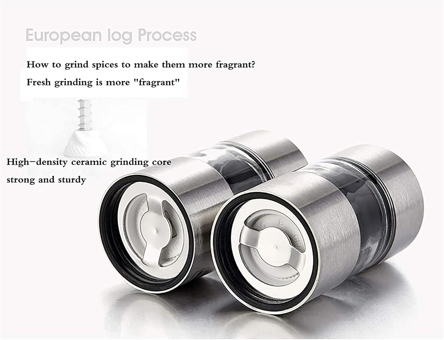Manual Salt & Pepper Grinder, Refillable Coarseness Adjustable Spice Mill Shaker with High Strength Glass Body, Perfect for Kitchen, Barbecue, Restaurant Accessories