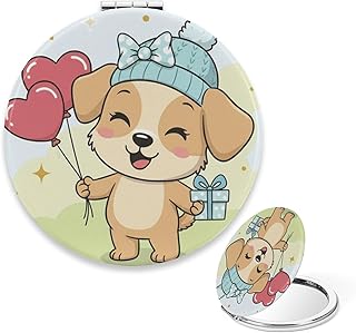 Compact Mirror for Women, Cute Cartoon Puppy ...