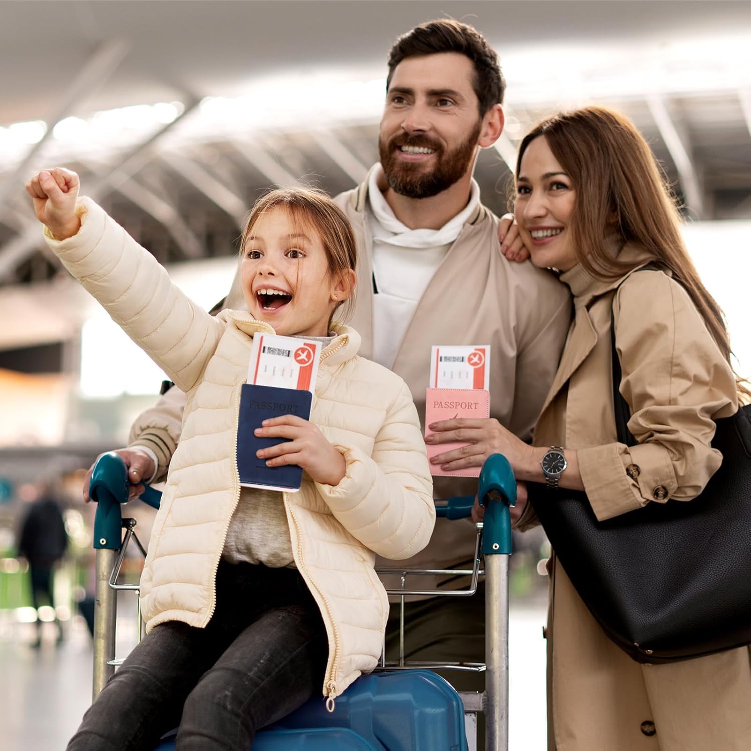 4 PCS Passport Holder Cover Combo Leather Passport Holder Combo with Vaccine Card Slot Passport Cover Passport Case Cover Protector PU Travel Documents Organizer for Women and Men Passport Wallet - Image 6