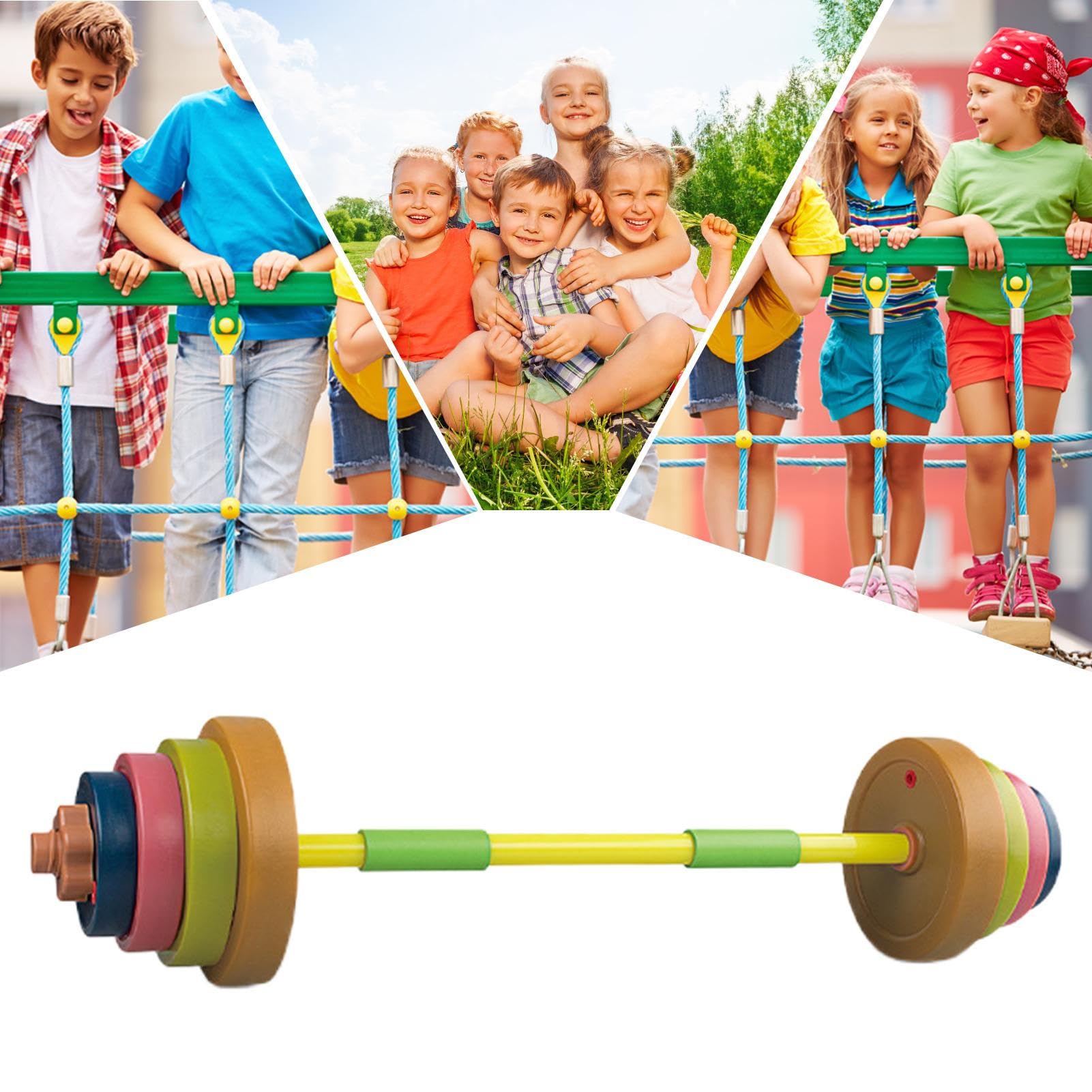 Jouet Pour Barbell - Ensemble D'Haltérophilie Ludique Réglable, Accessorio | Léger Pour Jeu Actif, Développement Physique, Coordination et Force | Jouet D'Entraînement Extérieur Intérieur Pour F