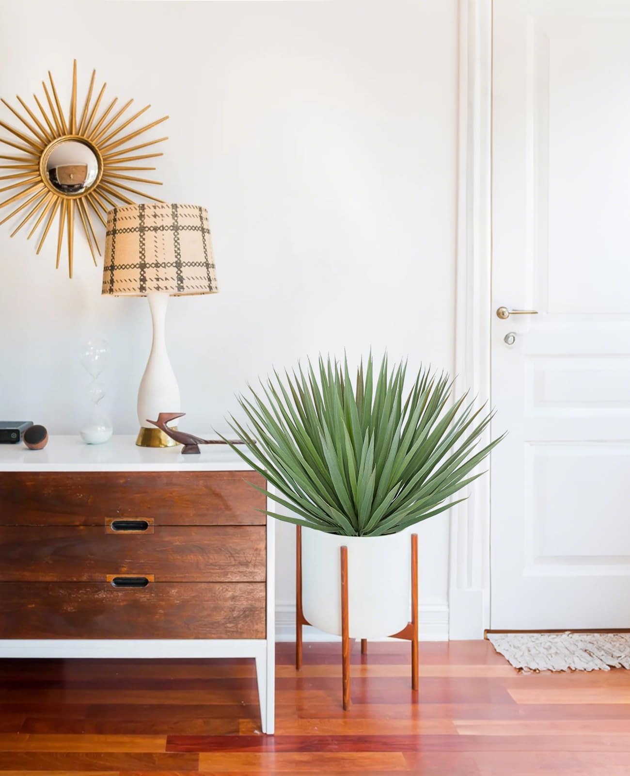 Oairse Plantes d'agave artificielles de 46 cm - Plante d'agave réaliste - Plante d'agave artificielle d'intérieur pour la maison, le bureau, le salon, la cuisine, la table d'extérieur