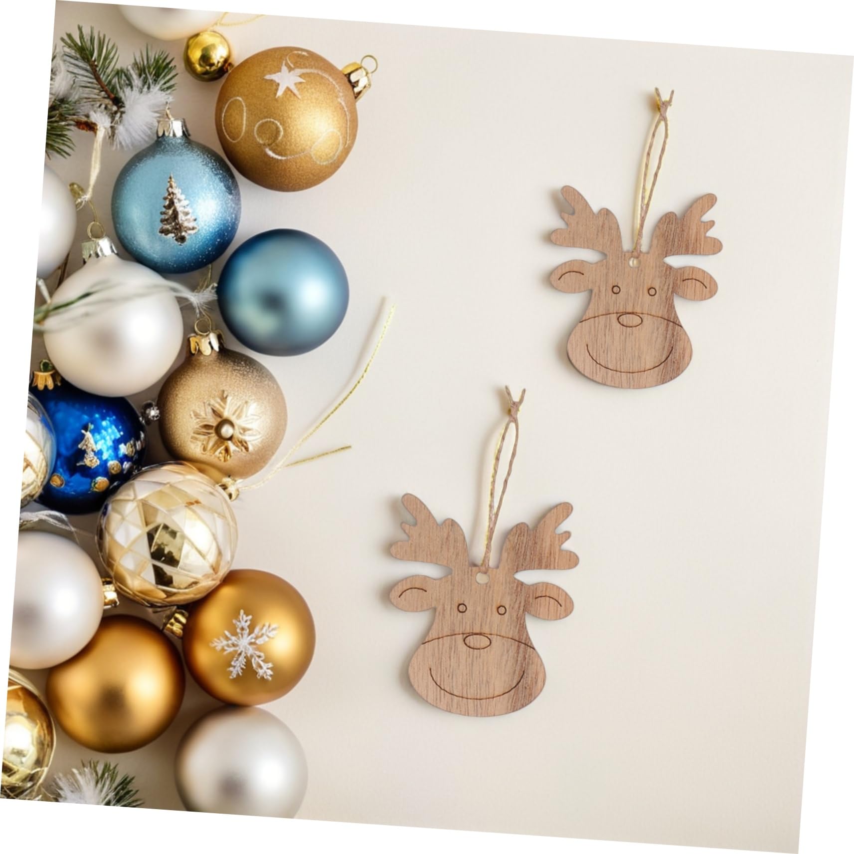 Operitacx Decorazioni Natale in Legno Grezzo 20 Pezzi Forma di Cervo per Appendere, Accessori Fai da Te per Graffiti e Artigianato, per Ragazzo Ragazza
