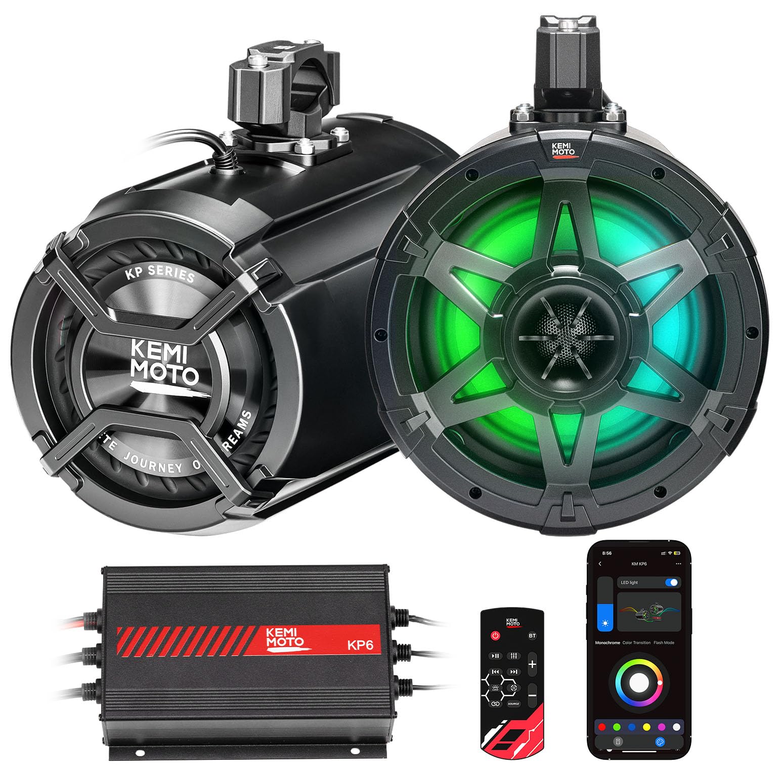 KEMIMOTO KP6 UTV Tower Speakers 6.5" Woofers with 5.75" Passive Radiators
