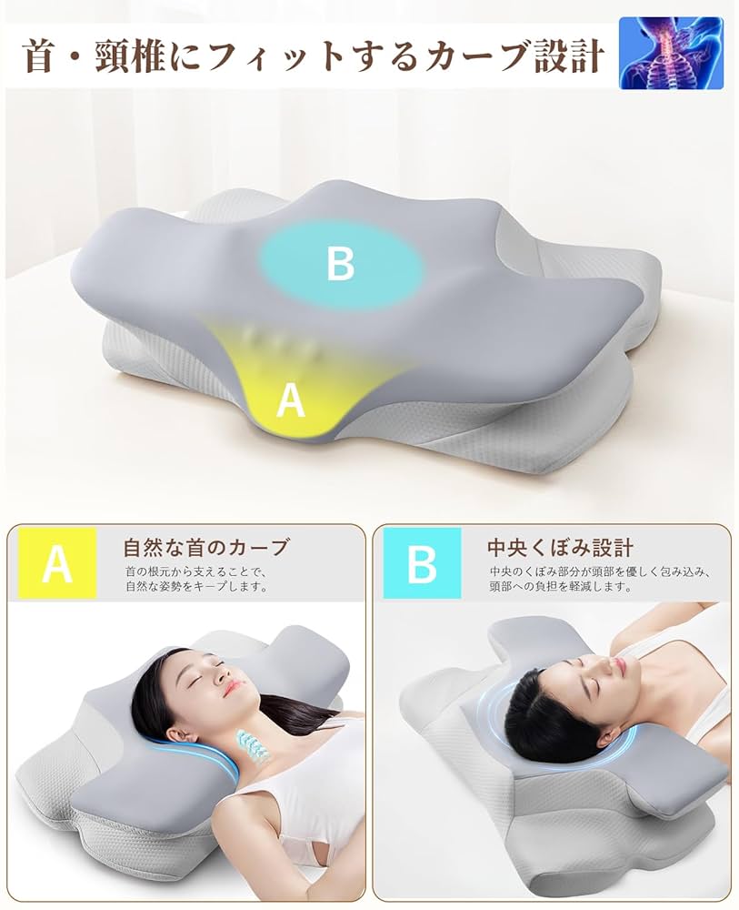 ✨新品未使用✨【2枚パック】枕 首が痛くならない 人気 (61*42*13cm) 楽天市場】 快眠枕 頚椎症 ピロー 2in1 いびき 首が痛い 腰痛