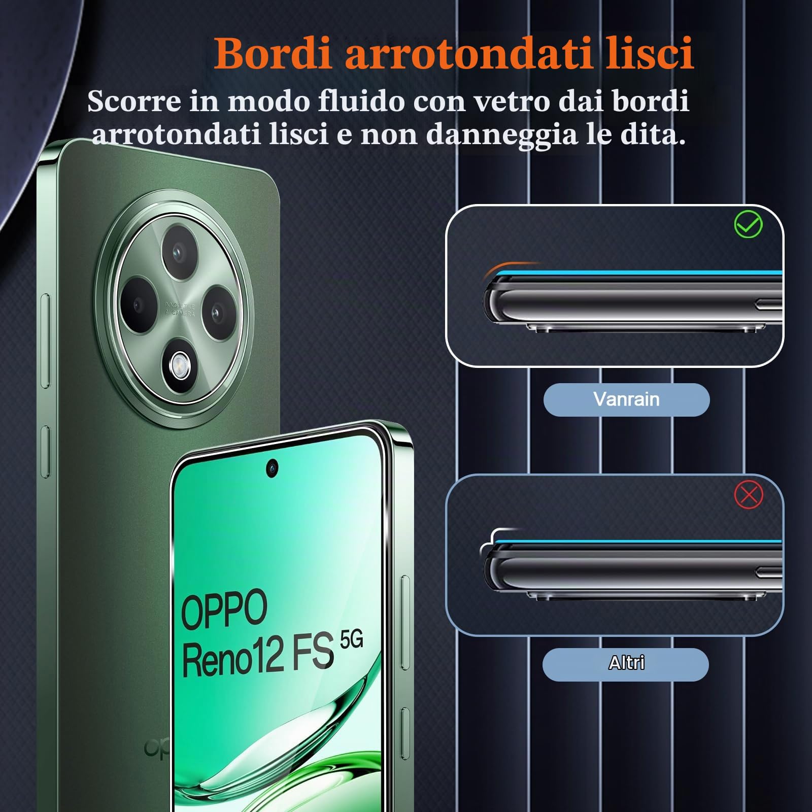 Vanrain Vetro Temperato per OPPO A5 Pro 4G / 5G, 2+2 Pezzi Vetro Pellicola e Fotocamera Protezione, Schermo Durezza 9H Definizione HD Anti Graffio