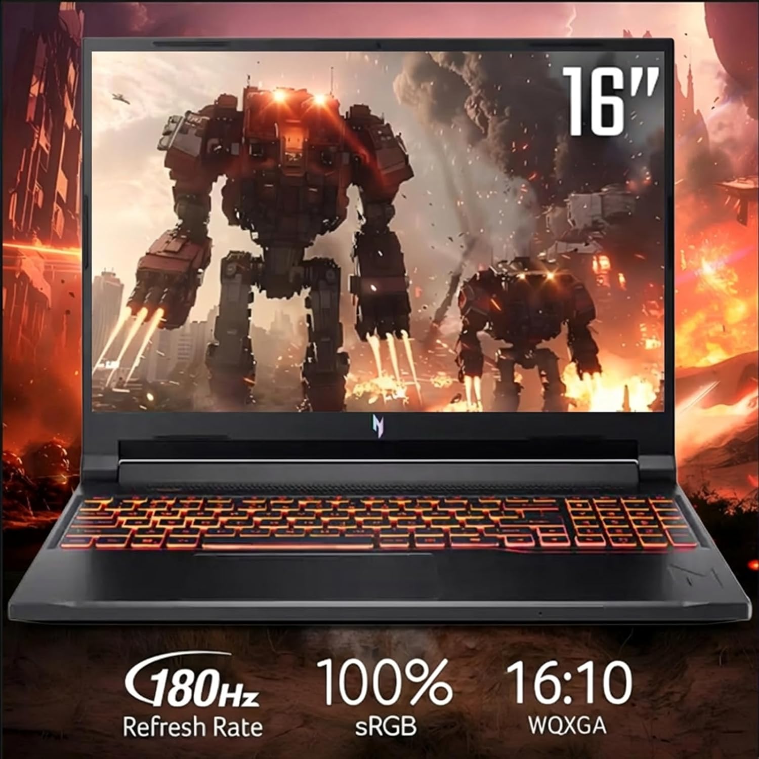 acer Nitro V16 Gaming Laptop, 16" WUXGA IPS 180Hz (100% sRGB), Intel 10-Core 7 240H, 32GB DDR5 1TB Gen4 SSD, GeForce RTX 5060 DLSS4, Backlit Keyboard, RJ 45, SD Card Slot, Win 11 Pro with Accessory