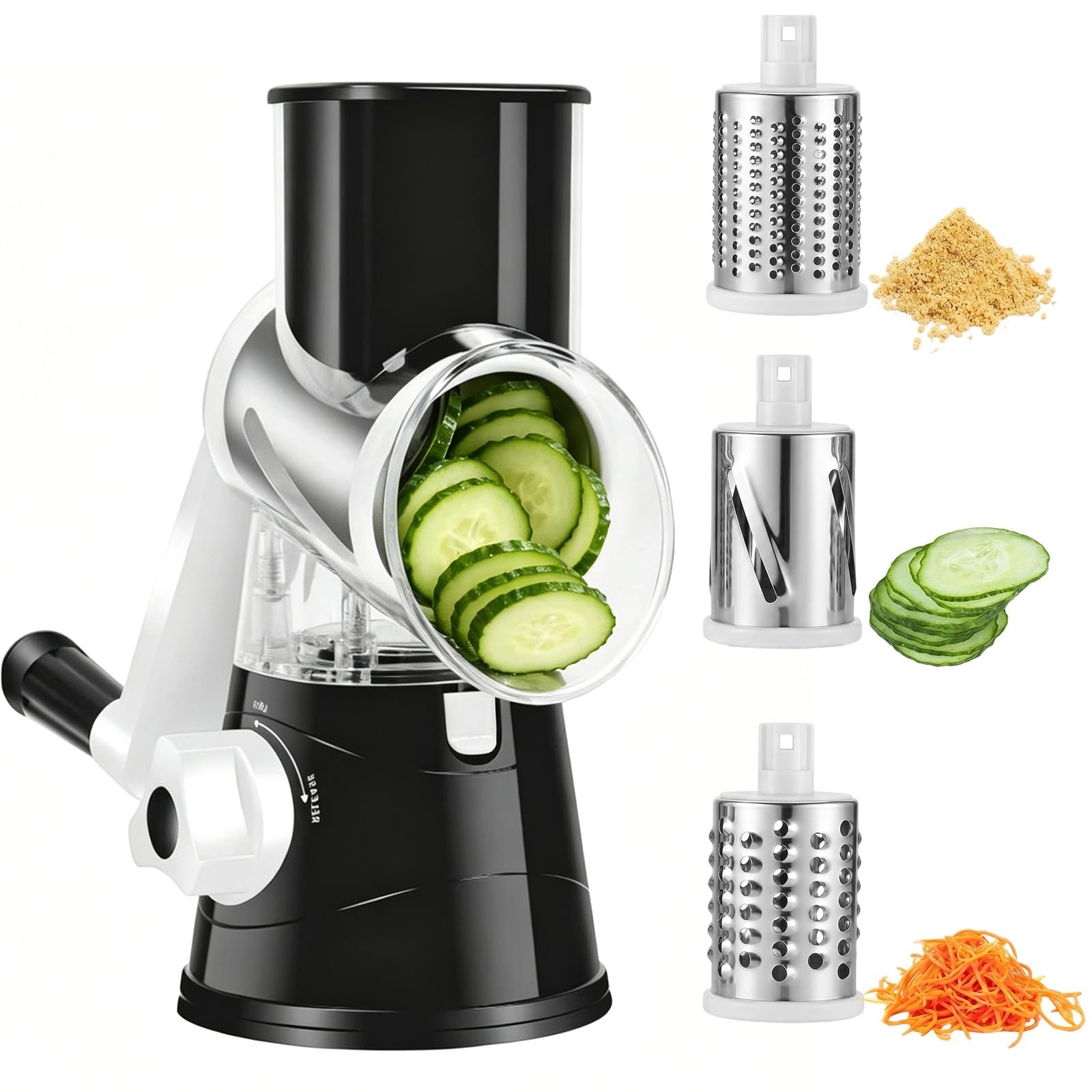 Mandoline manuelle noire pour préparer salades et gratins