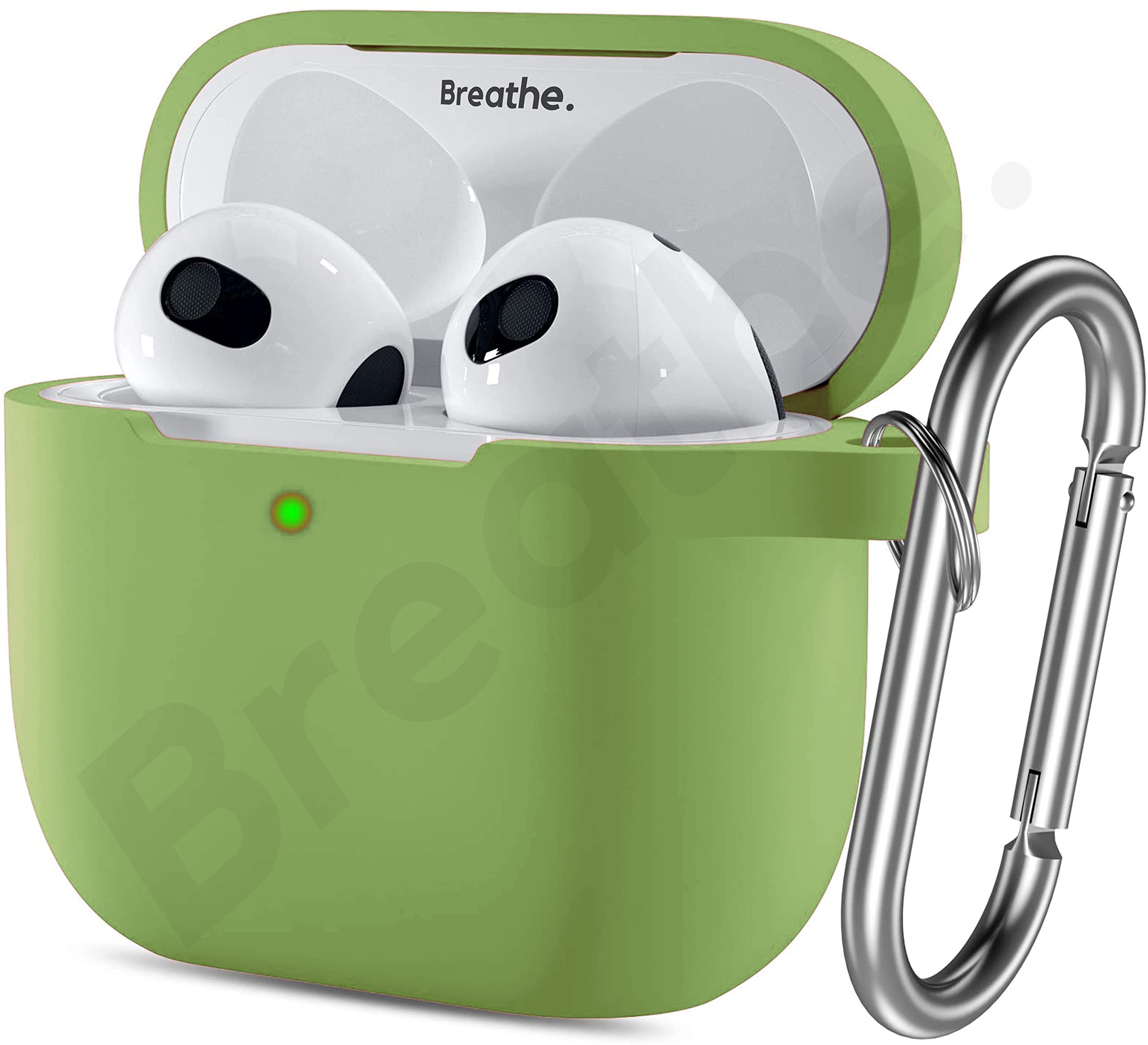 Global Impex Breathe Premium Silicone Case Cover Designed for Apple AirPods (3rd Generation) (2021) (Tea Green)