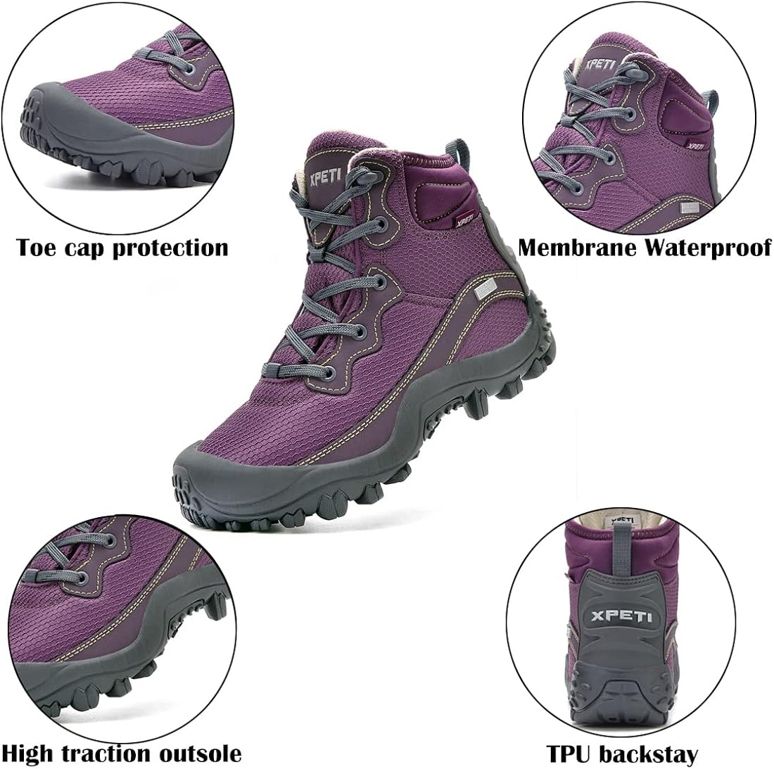  | Skenary Women's Dimo Hiking Boots, Mid Waterproof Walking Shoes | Hiking Boots