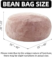 Vista 3 de Puf de 3 pies, puf con relleno, espuma viscoelástica altamente resistente, puf redondo de felpa, mueble para sala moderna, silla de lectura de ocio