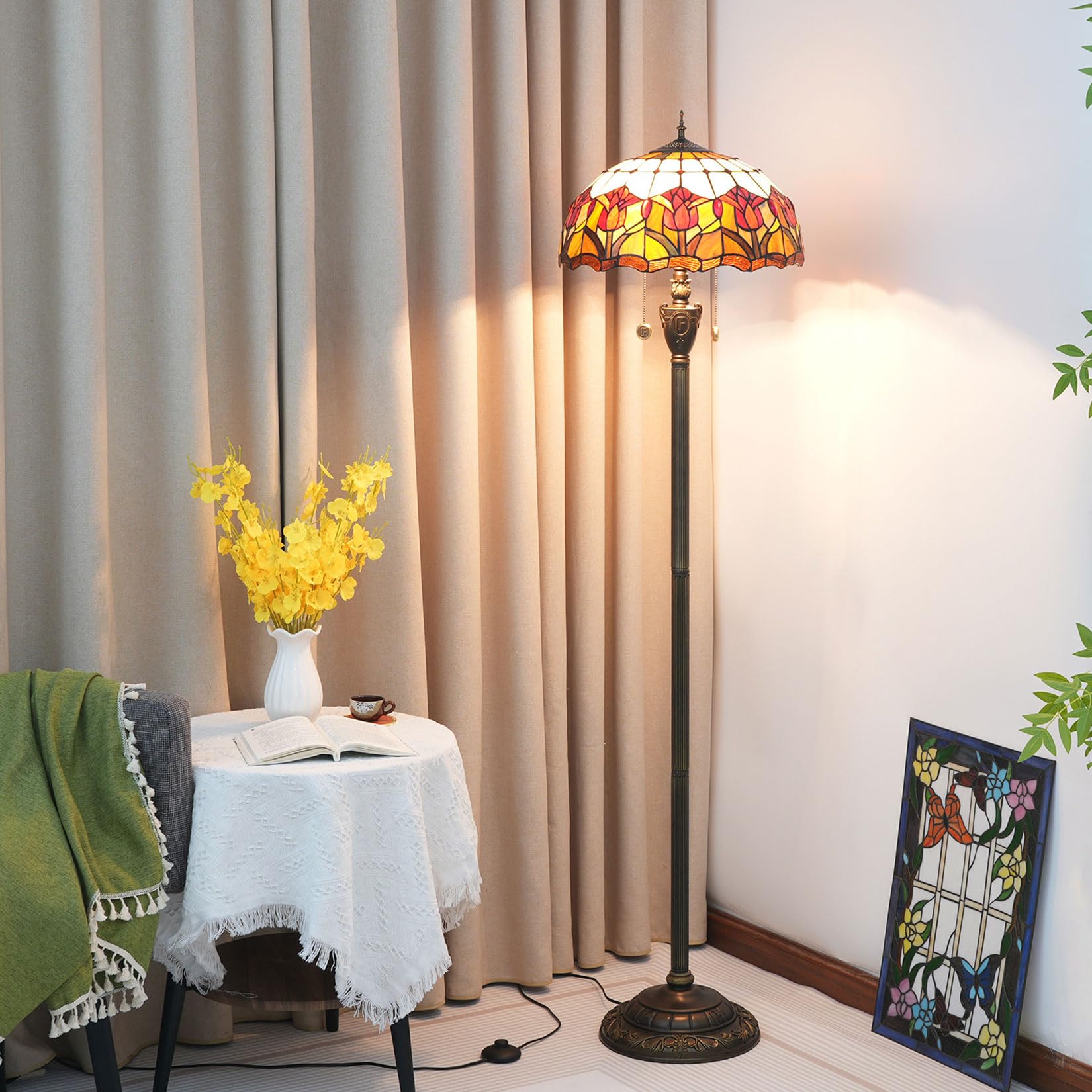 Amazon.co.jp : BOTOWI ティファニースタイルのフロアランプ[2