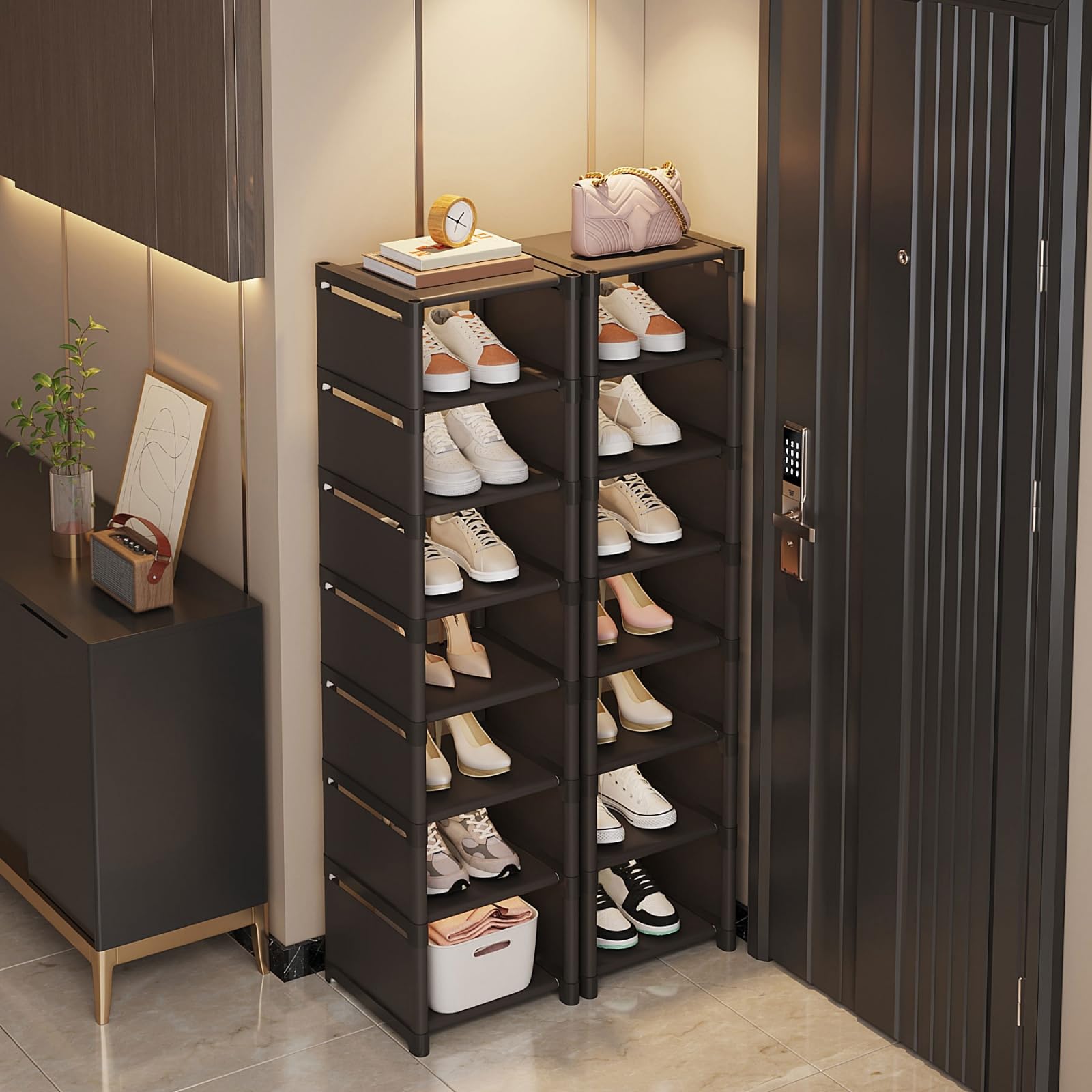 Scarpiera Verticale A 8 Livelli, Organizer Pieghevole Per Scarpiera, Elegante Ripiano Per Scarpe, Ripiano Per Scarpe, Ripiano Per Scarpiera Salvaspazio Creativo, Accessori Per La Casa, Organizer Per