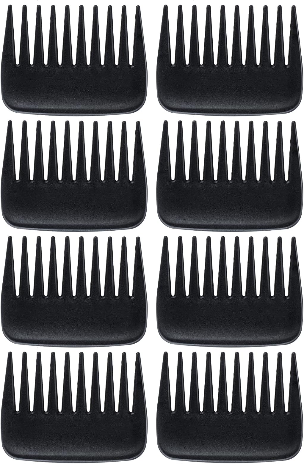 Pack of 8 Portable Styling Combs, Black Curling Comb, Coarse Wide Tooth Comb, Curl Comb, Women No Handle, Detangling Comb, Shower Comb for Men and Women, Long Short Curly