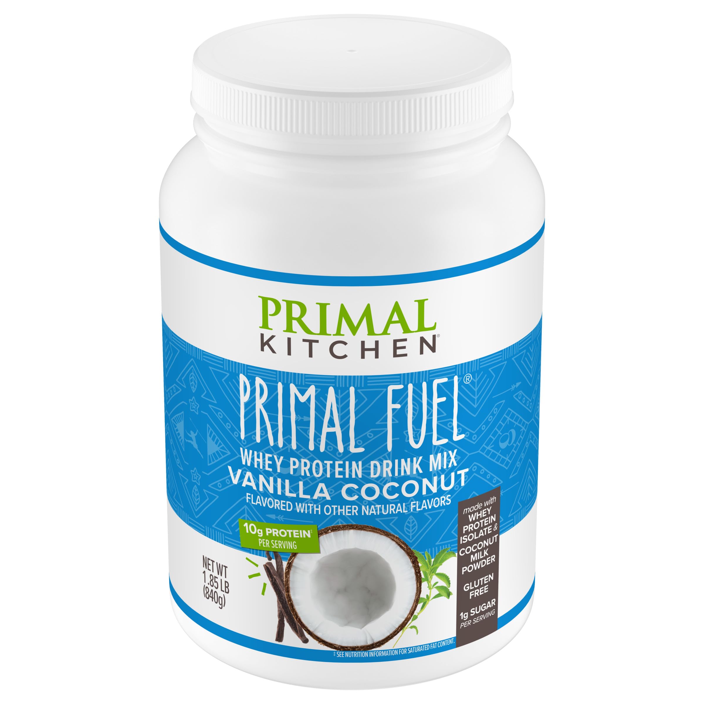 Primal Kitchen Primal Fuel Vanilla Coconut Whey Protein Drink Mix, Gluten and Soy Free, 1.85 Pounds