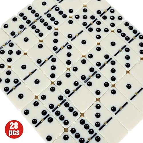 Miniatura 4 de GOTHINK Juego de Dominó Doble 6 Portátil para Adultos con Caja de Almacenamiento, 28 Fichas, Juego de Dominó para Viajes de Vacaciones - Juegos de