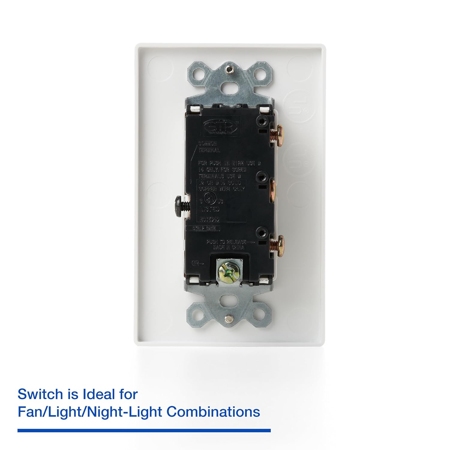 Panasonic FV-WCSW31-W EcoSwitch 3-Function On/Off Wall Switch, White