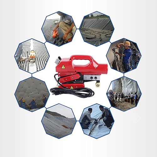 Miniatura 9 de Máquina de soldadura de geomembrana Membrana de plástico de alta potencia 32  842  F Kit de herramientas de soldadura de cuña caliente para