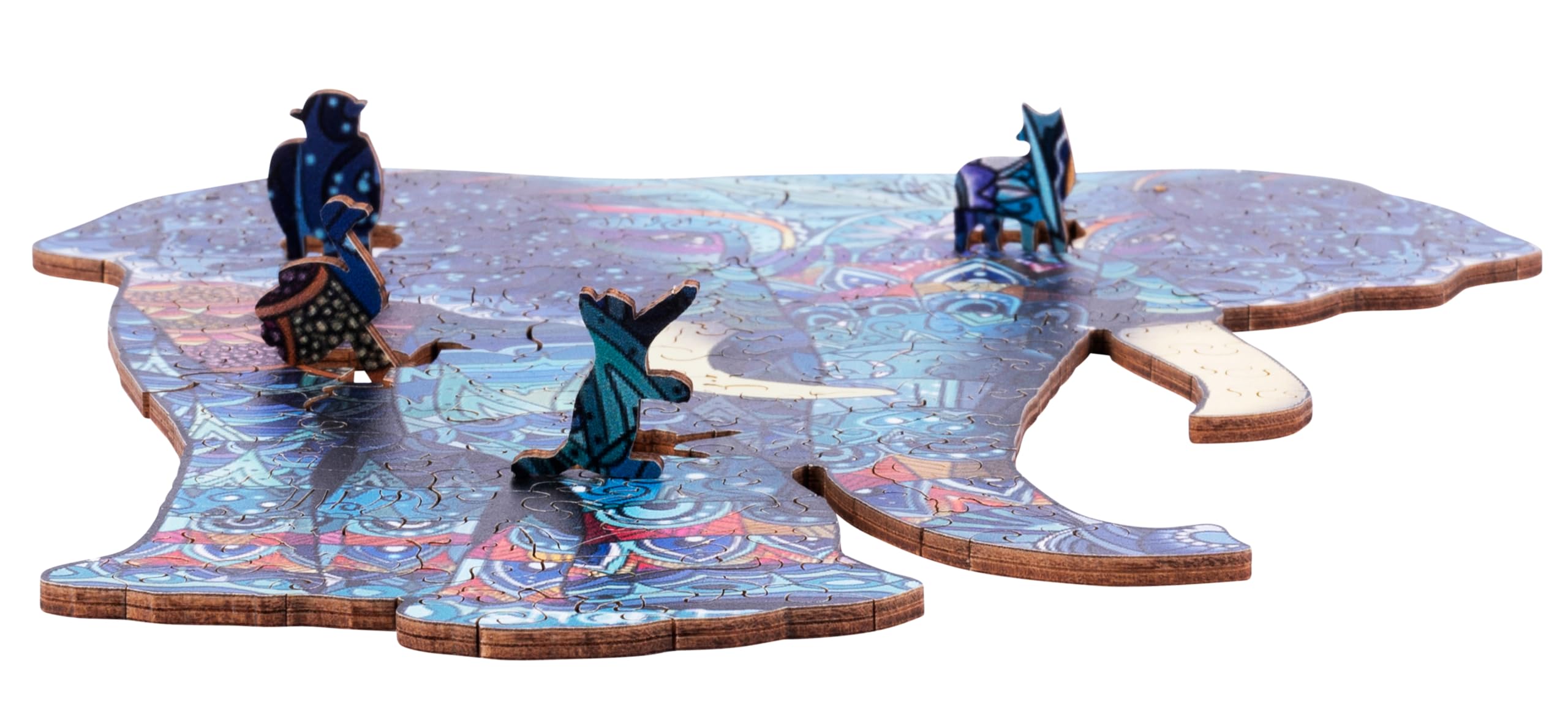 Engelhart - 602240 - Rompecabezas de Madera Animales: Elefante A3 - Forma de Madera Única de 224 Piezas - para Adultos - Caja de Regalo - A Partir de 12 años - 29.7 x 42 cm