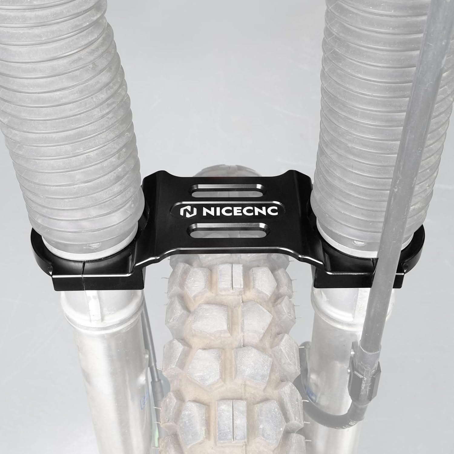 NICECNC Motorcycle Fork Stabilizer Bracket Fork Brace Compatible with Honda XR650L 1993-2024, Billet Aluminum CNC Machined, Black