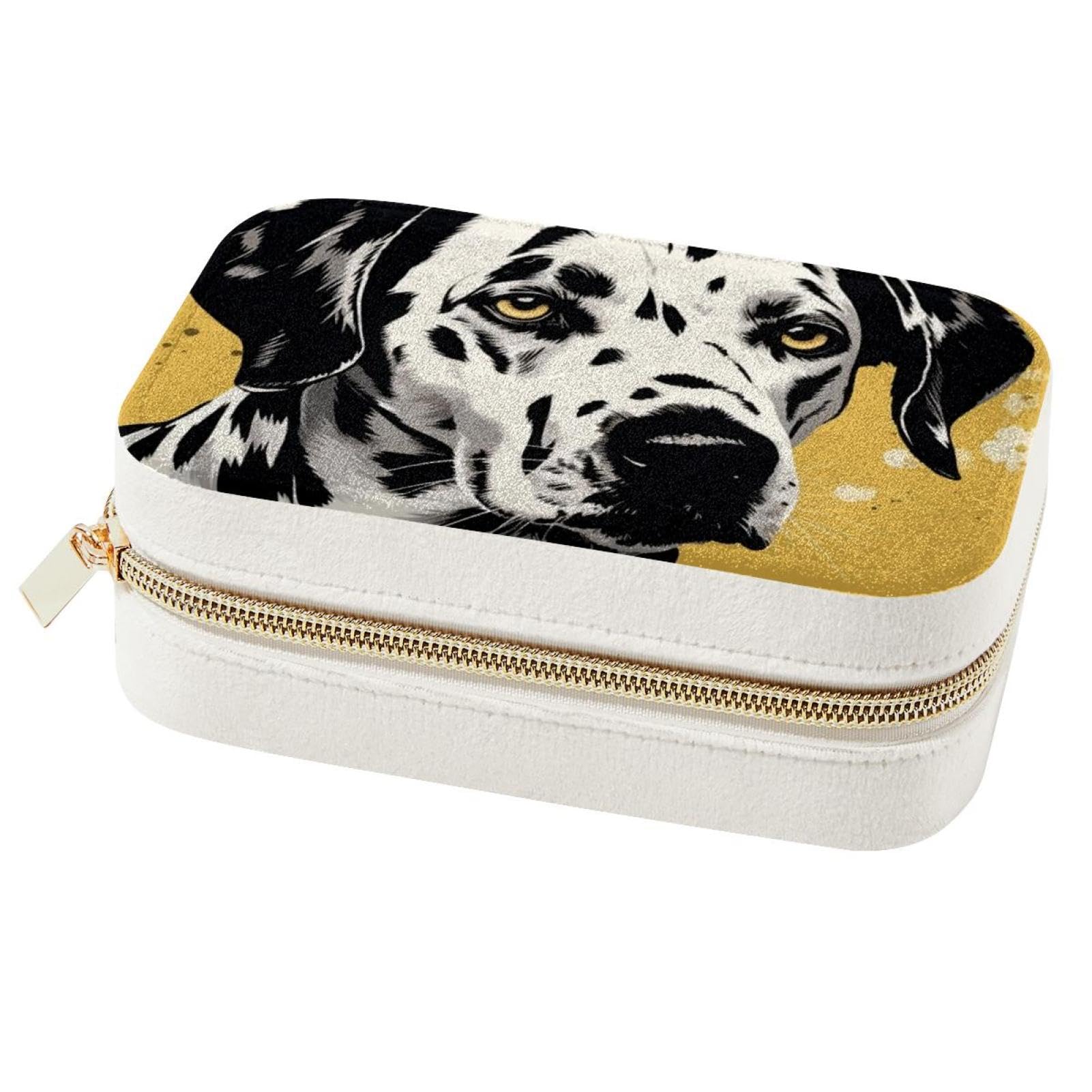 Boîte à bijoux de voyage velours dalmatien, cadeau filles idéal