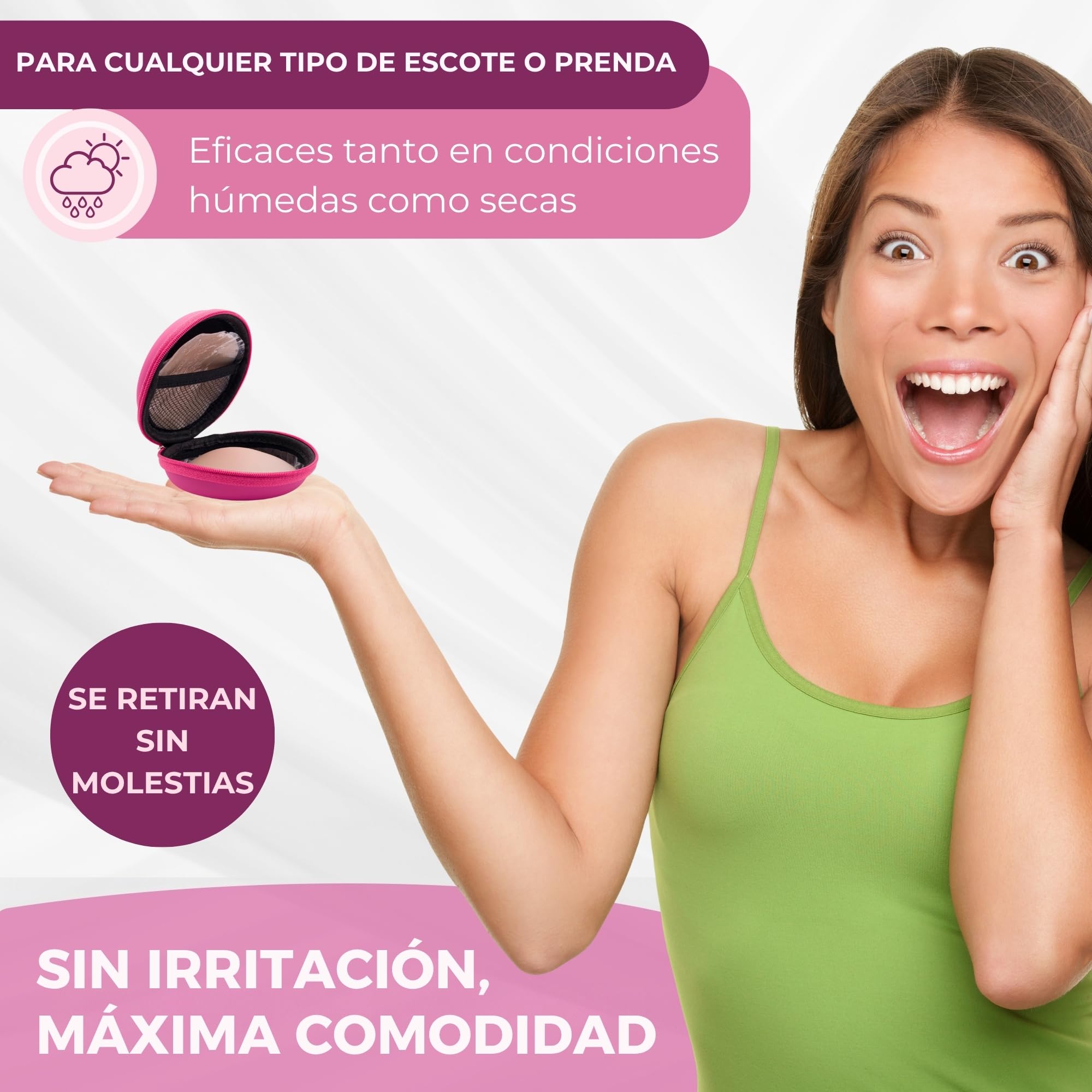 Pezoneras Adhesivas Invisibles Premium 8cmØ Cubre Pezones Reutilizables de Silicona Ultra Fina Hipoalergénicas Resistentes al Sudor y Agua
