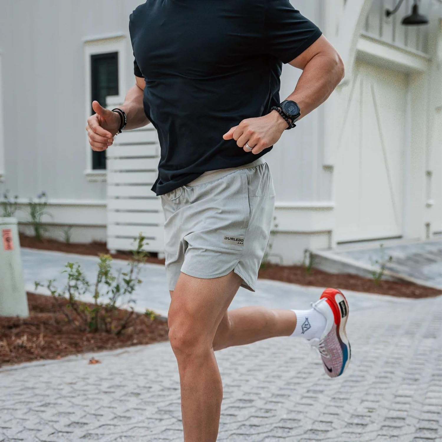 BURLEBO Men’s Running Shorts 5.5” Inseam – Lightweight Quick Dry Athletic Training Shorts with Liner