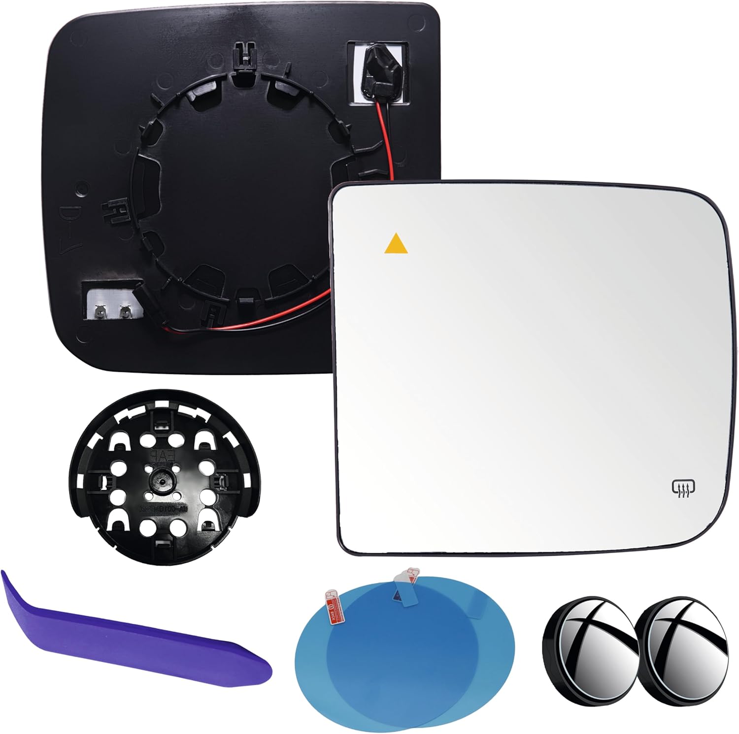 EAP Driver Mirror Glass Compatible With Dodge RAM 1500 2019-2024, RAM 2500 3500 4500 5500 2019-2022, Heated With Blind Spot, 68401395AA