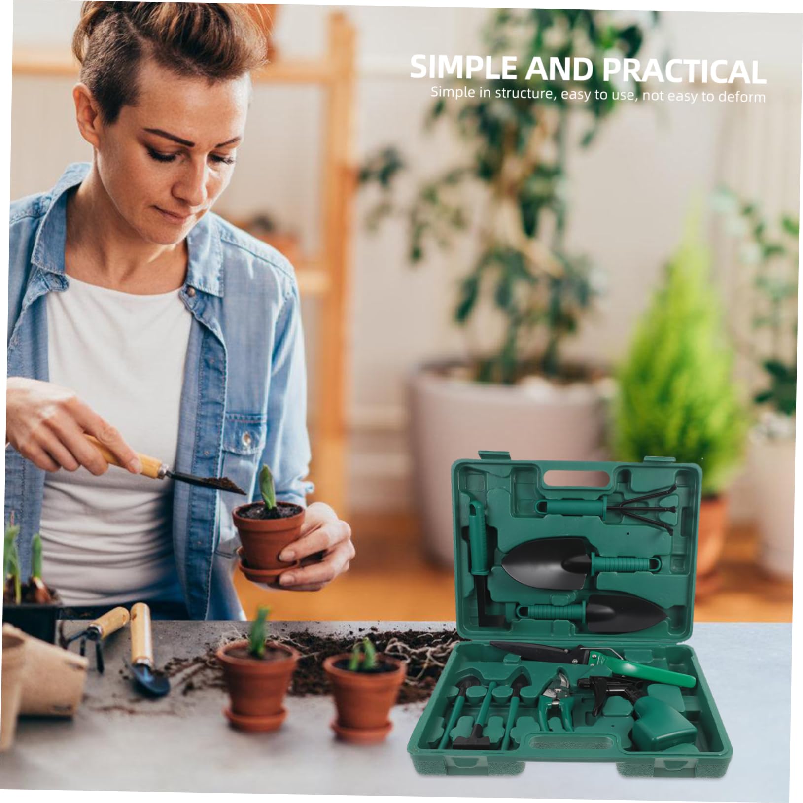 VANZACK Kit de Jardinage Pratique Outils de Jardin à Main Coffret à Outils de Jardin Plantation Desserrage Sol