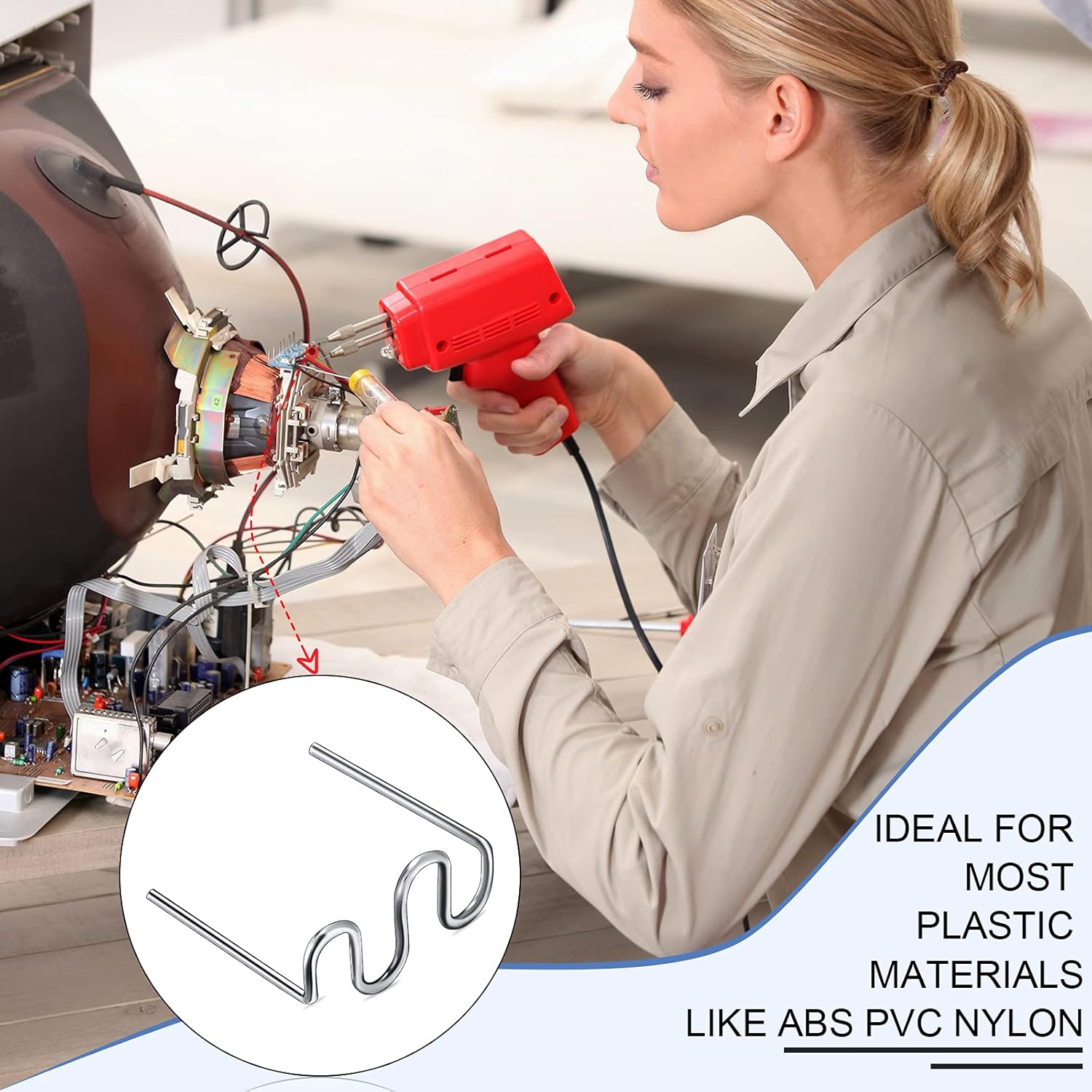 1200 Pieces Welding Rods plastic Hot Stable Repair Welding Wire Hot Staple Repair Machine Welding Hot Staples Car Auto Bumper Repair Wires for Cars Wave Staples 0.8 0.6 mm - - 