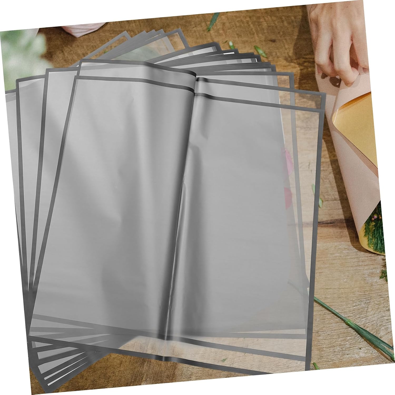 KONTONTY 20sheets Semi-transparent Floral Wrapping Paper Decorative Bouquet Wrapper for Crafts Weddings Birthdays Versatile Floral Art Material Your Flower Arrangements