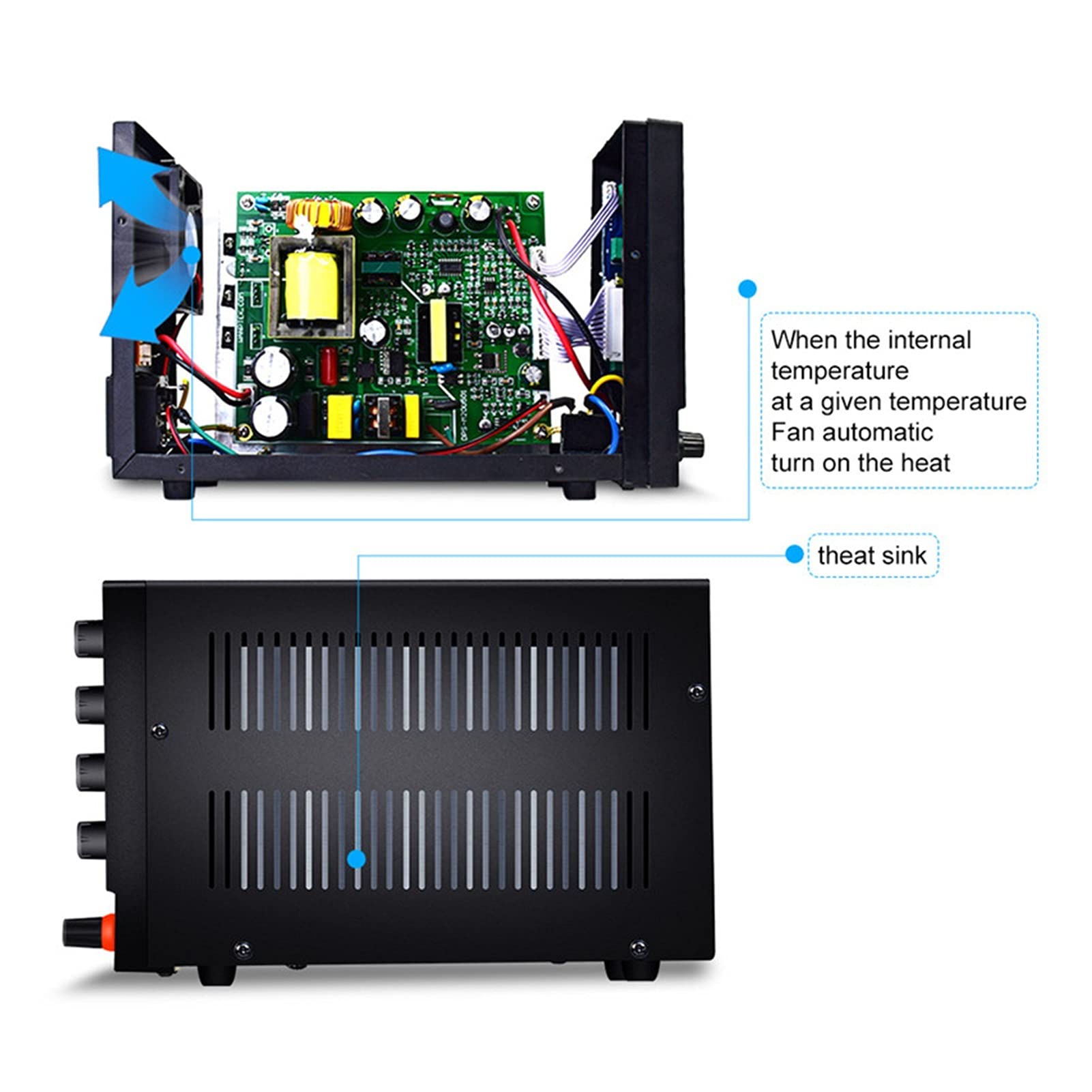 Alimentation Laboratoire,Alimentation Stabilisée USB Réglable DC Laboratoire 30V 10A Alimentation d'alimentation de laboratoire réglable 60V 5A Régulateur tension Stabilisateur(DPS3010U)