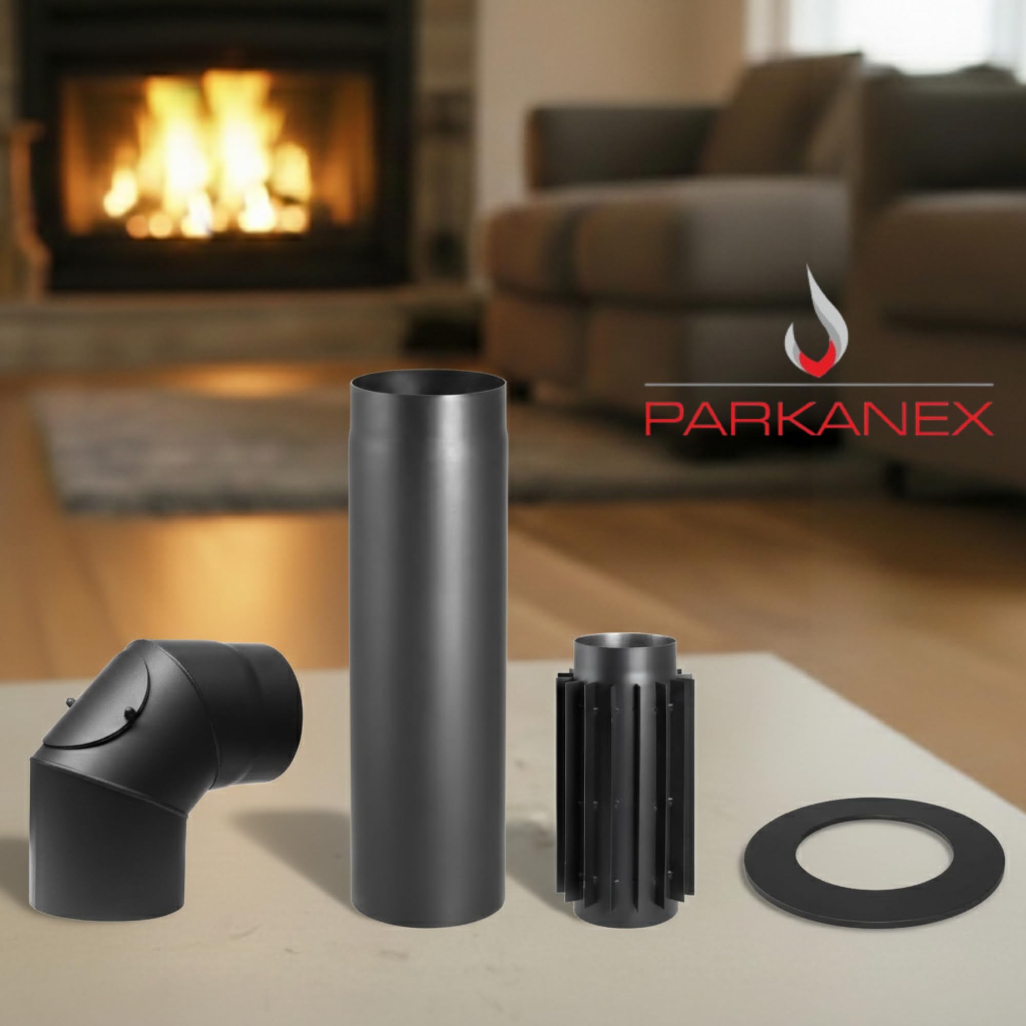 Ginocchia regolabile a 90°, 3 segmenti, diametro 150 mm, rivestimento resistente al calore, resistente al calore, durevole, per camino, stufa, caldaia, camino, sistema di scarico