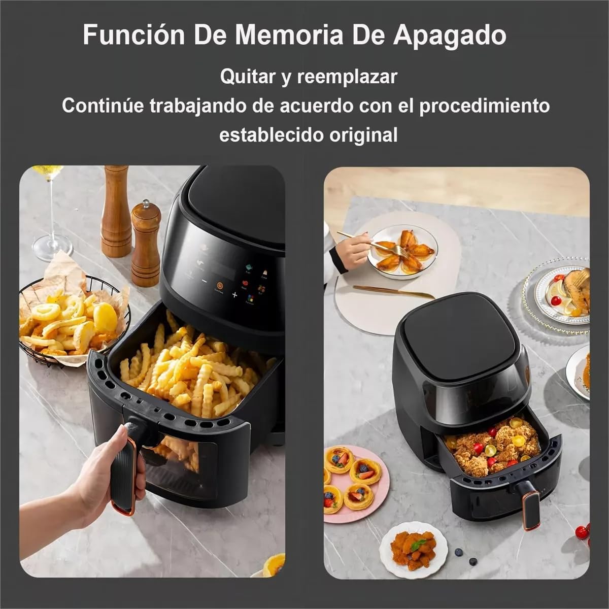 1400W Friggitrice ad aria, 8L Friggitrice senza olio, 8 menu, LED Touch