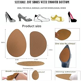 Non-Slip Shoes Pads Sole Protectors Adhesive, High Heels Anti-Slip Shoe Grips(Brown 4pairs)