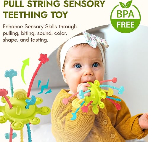 Miniatura 2 de Juguetes Montessori para bebés de 6 a 12 meses, 6 en 1 juguetes de aprendizaje de educación temprana de madera con dentición sensorial, caja de