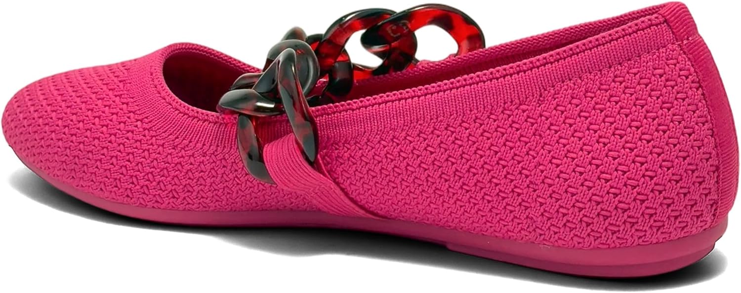 Aerosoles Women's ALANISETTE Knit Flat, Magenta Knit, 7.5 Wide