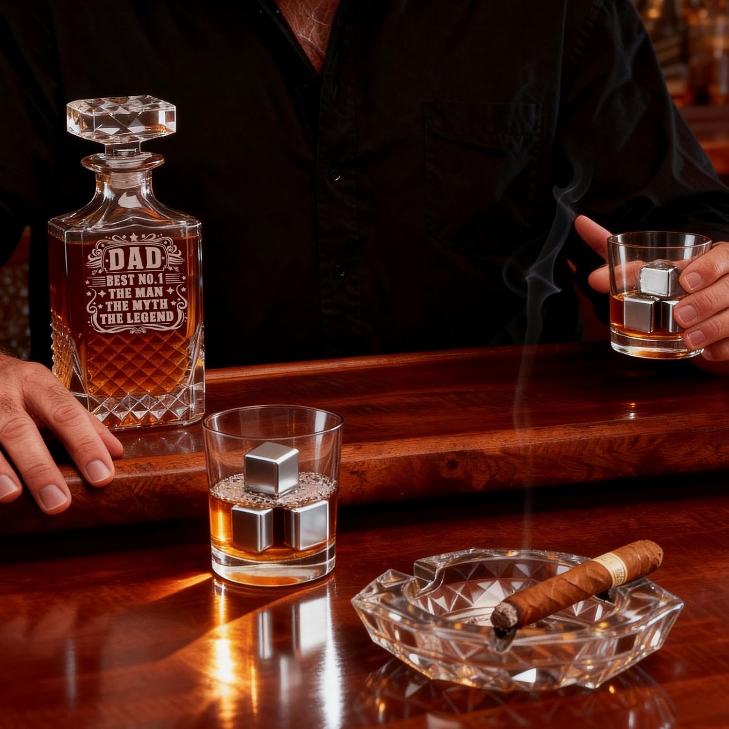 Whiskey Decanter Set for Men Decanter Set with Glasses Crystal Whiskey Bottle Luxury Birthday Gifts For Men Gifts for Father's Day Christmas Gifts (Best DAD) - Image 7